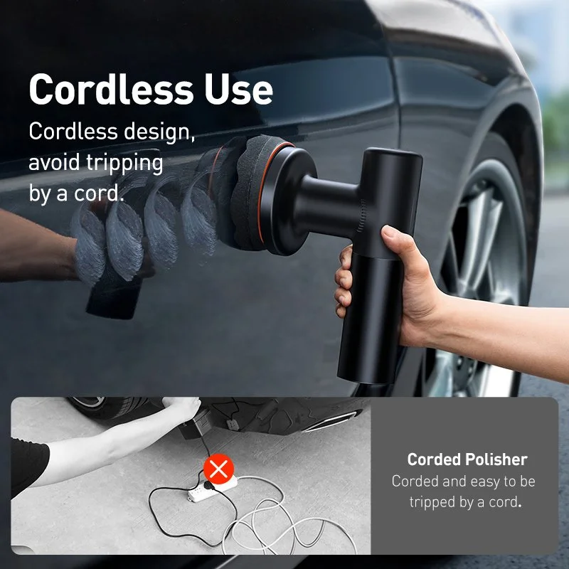 Wireless Car Polisher – Cordless Electric Waxing & Polishing Tool, 2-Speed, 45 Min Use