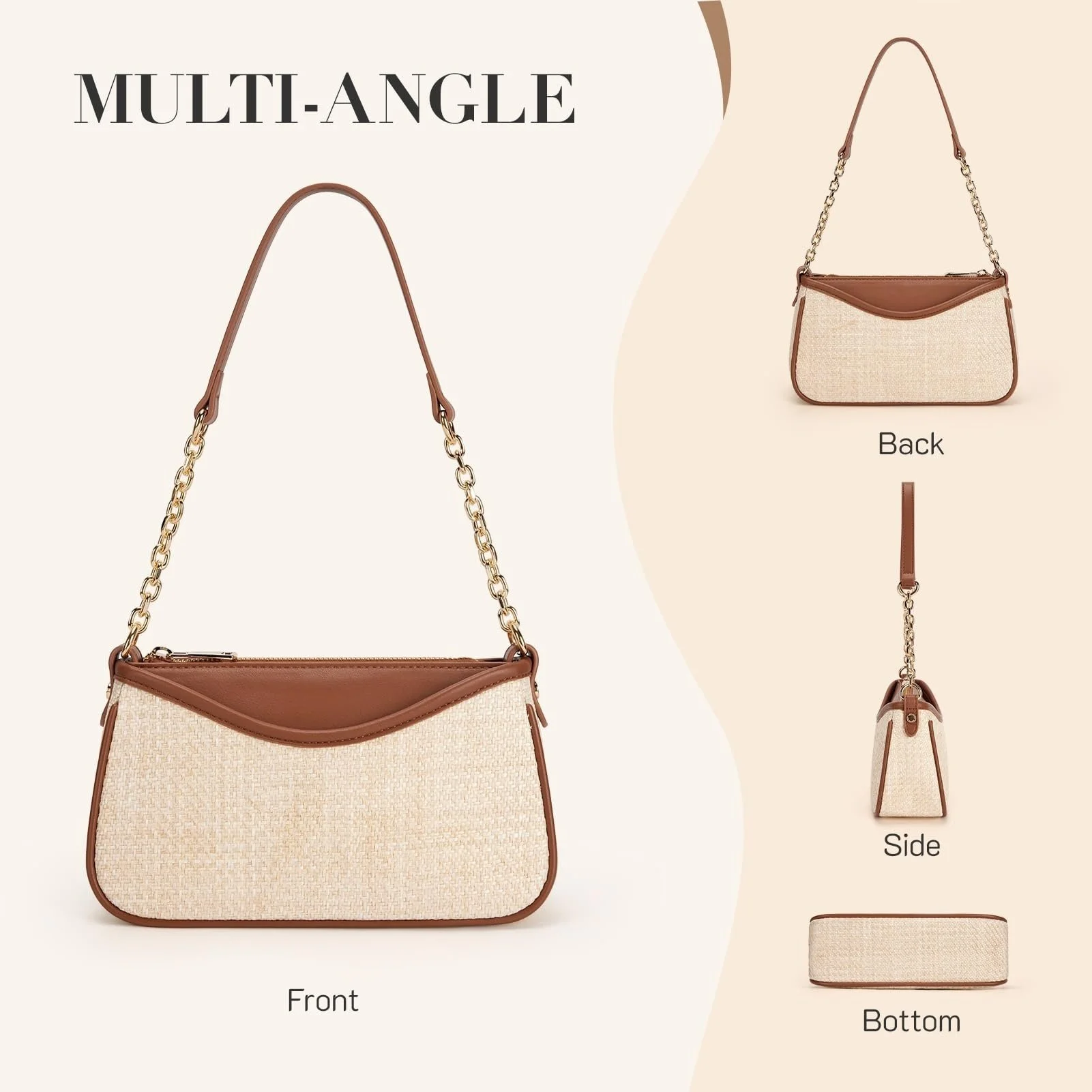 Luxury Vegan Leather Shoulder Bag – Trendy Mini Hobo Purse for Women