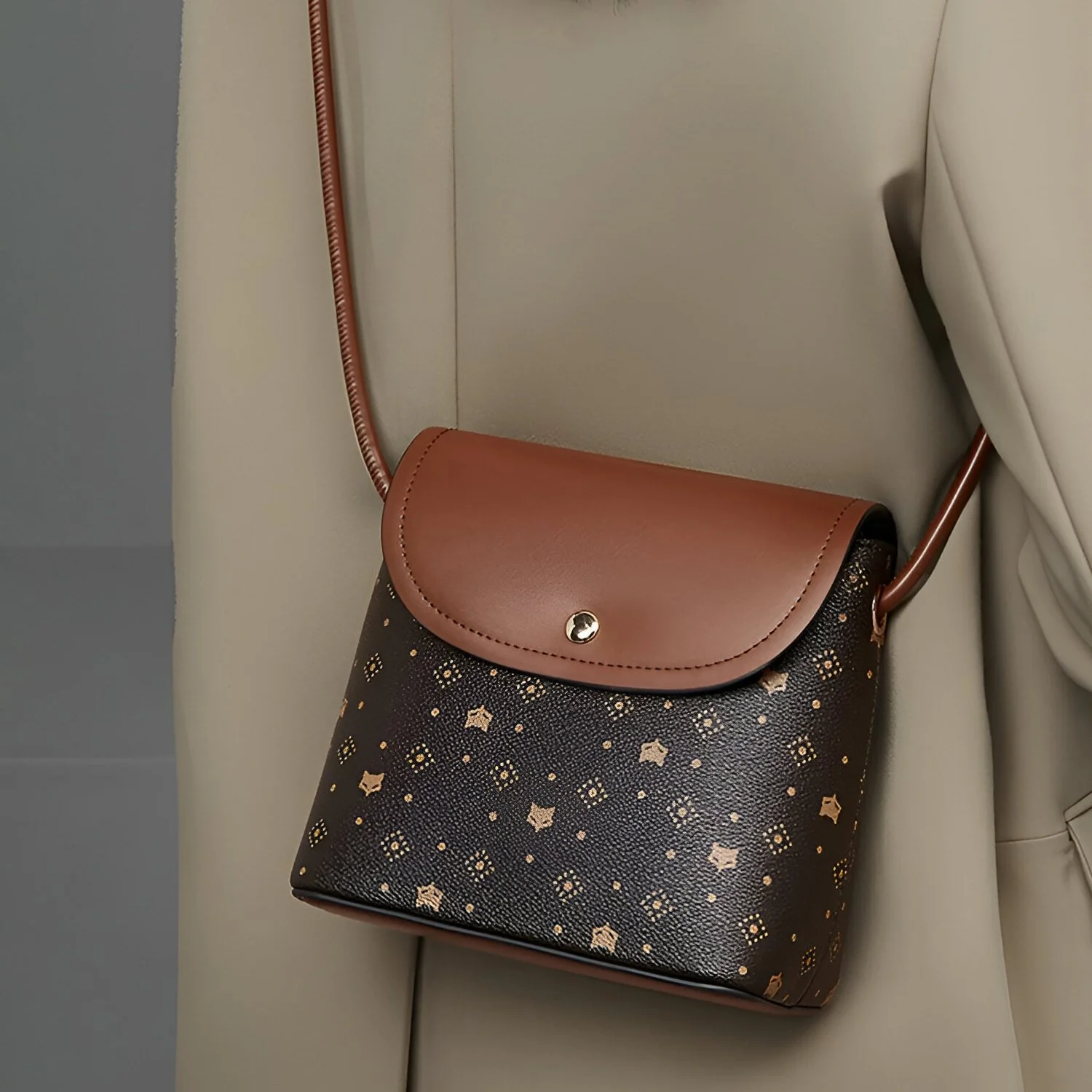 Small Vintage PVC Shoulder & Crossbody Bag for Women