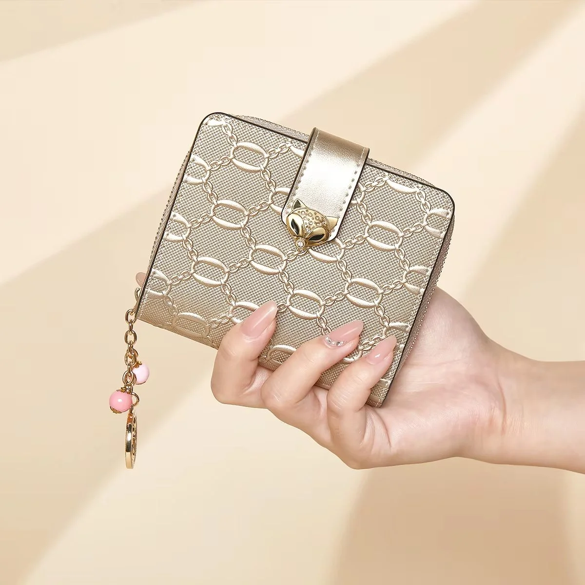 Elegant Embossed Split-Leather Women’s Universal Wallet
