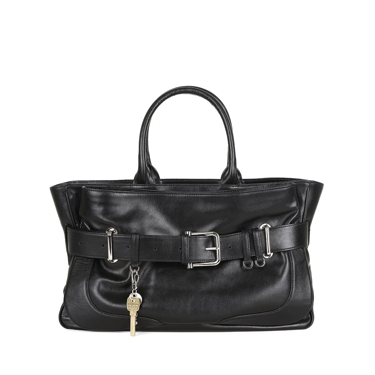 Punk-Inspired Stone Black Tote & Crossbody Work Bag