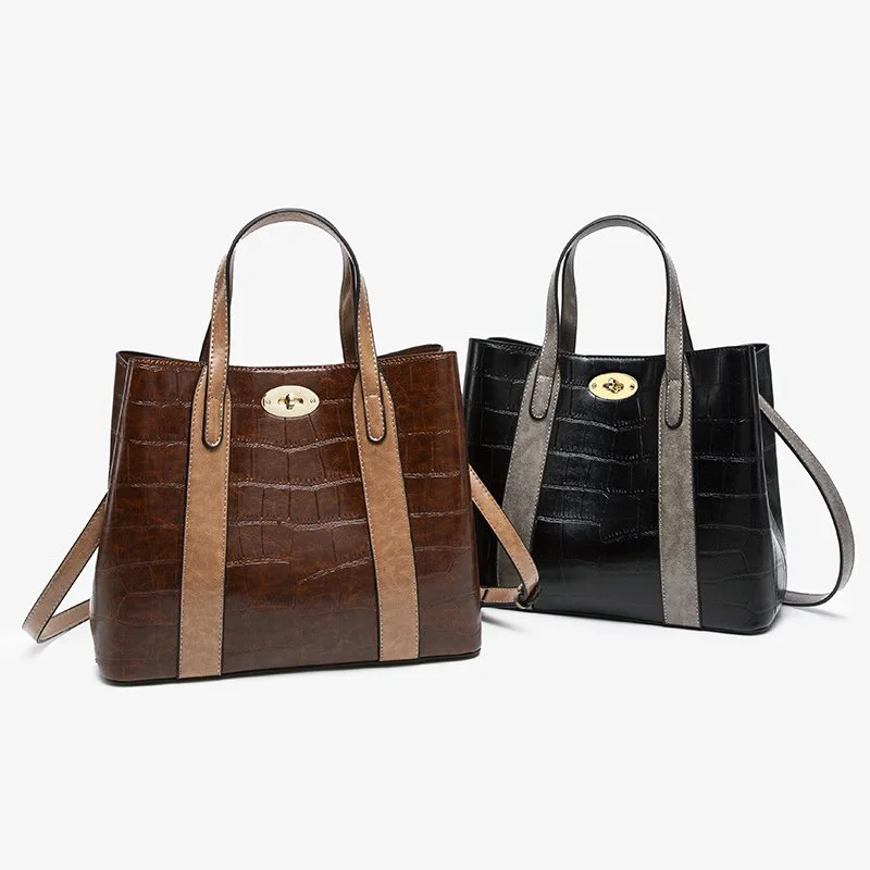 Retro Soft Leather Crossbody Tote – Large Capacity Women’s Shoulder Bag