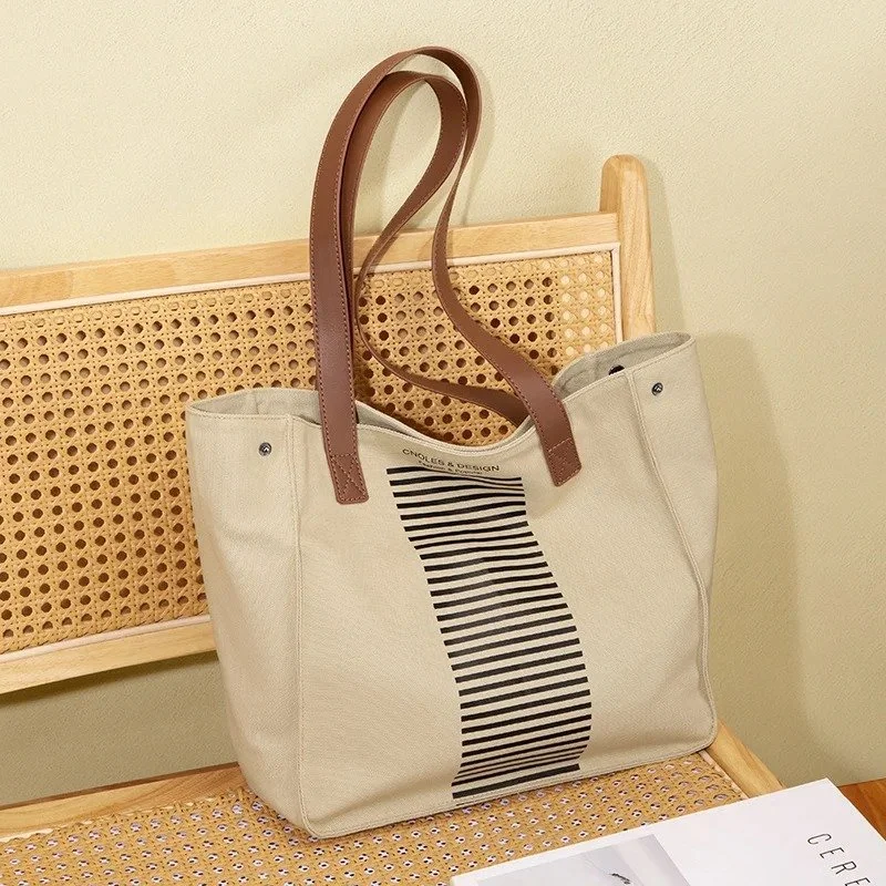 Lightweight Women's Canvas Tote & Leather Crossbody Bag