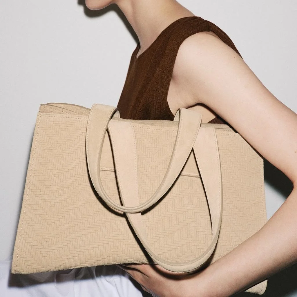 Braided Split Shopper Tote Bag
