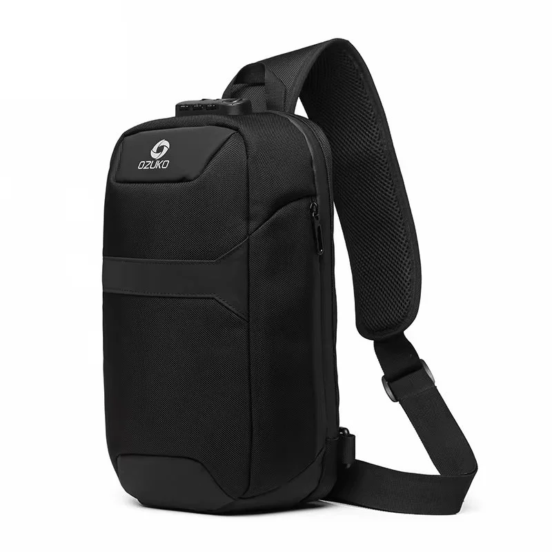 Anti-Theft Waterproof Crossbody Chest Sling Bag with USB Port
