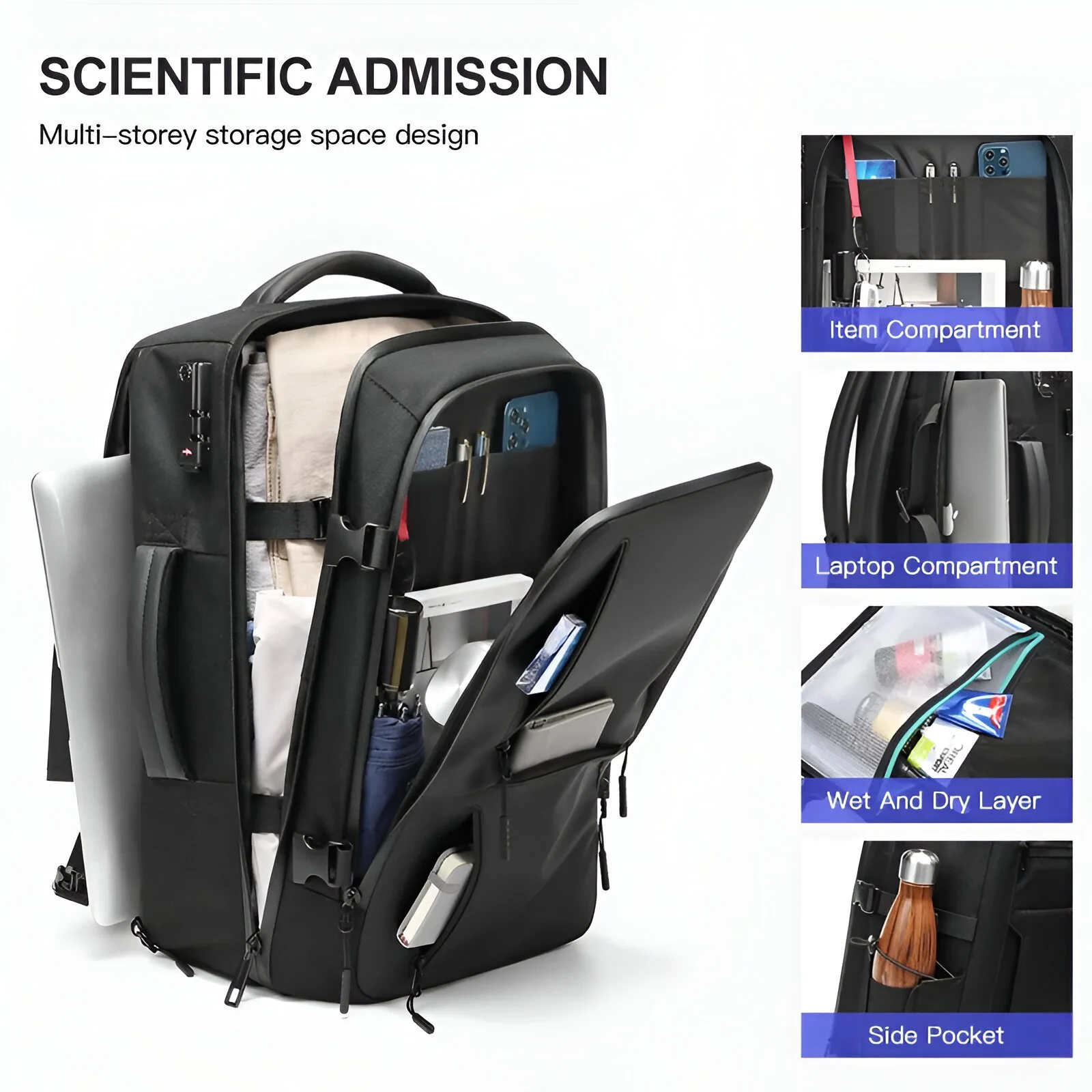 Anti-Theft 15.6'' Laptop Backpack Waterproof Travel & School Bag