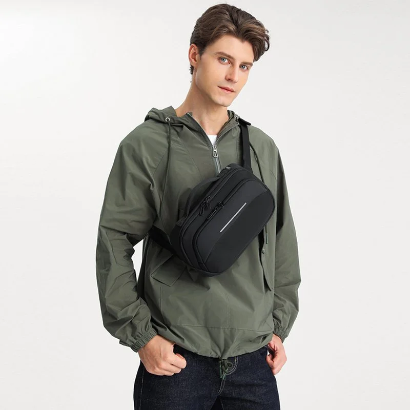 Men's Waterproof Waist Bag - Compact Travel Fanny Pack & Crossbody Bag