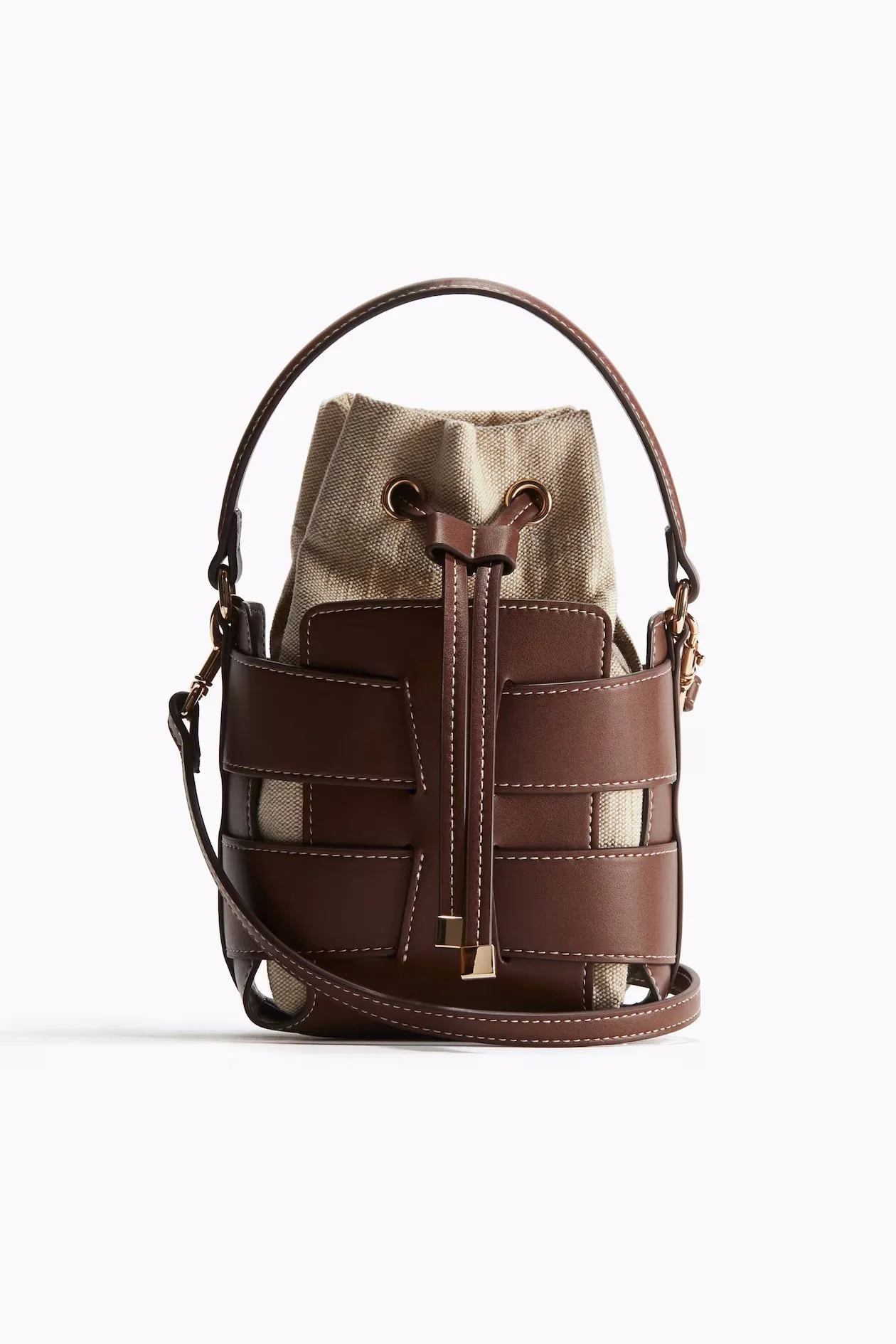 Hollow Out PU Crossbody Bucket Bag for Women