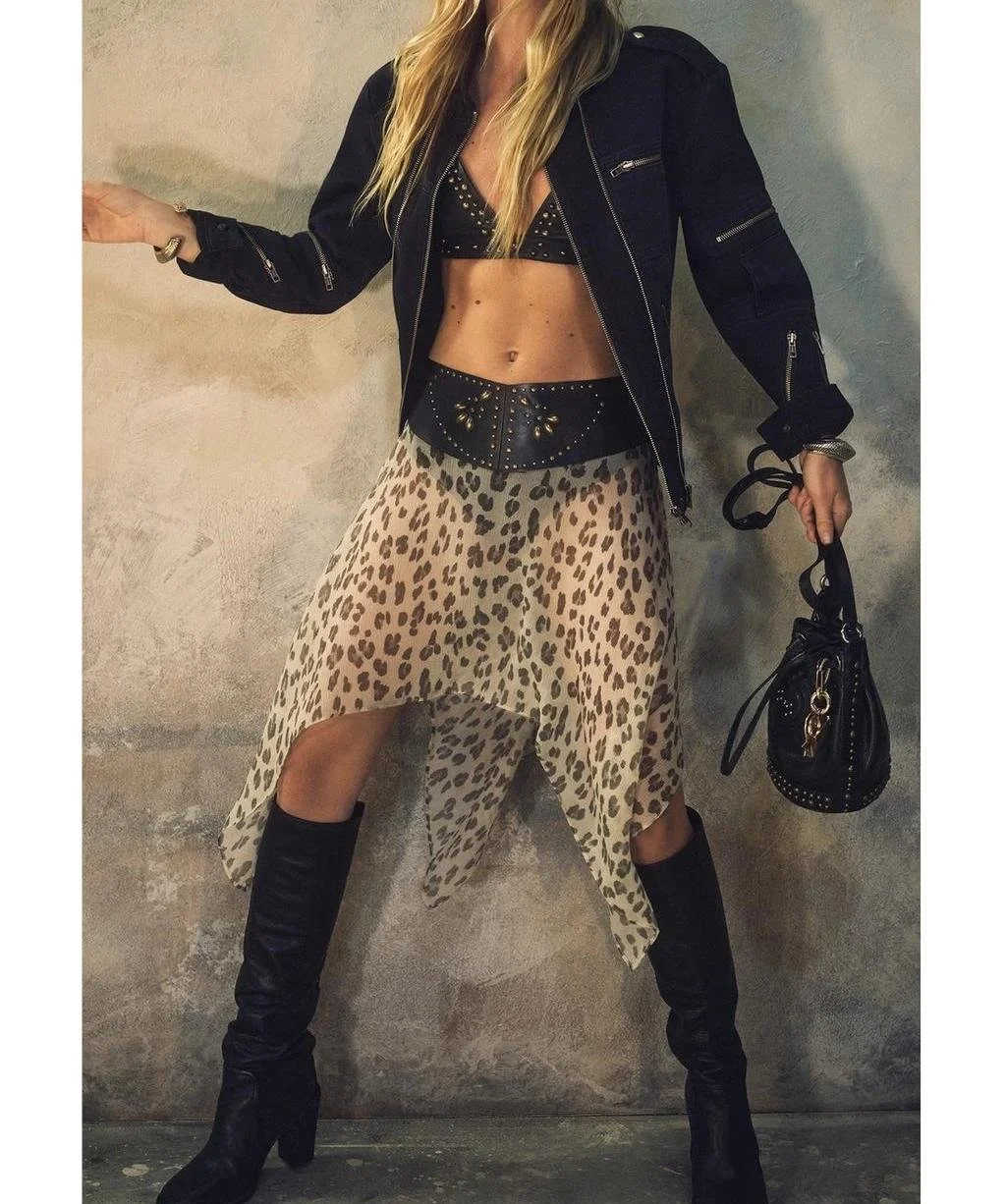 Studded Ruched Bucket Bag with Crossbody Strap