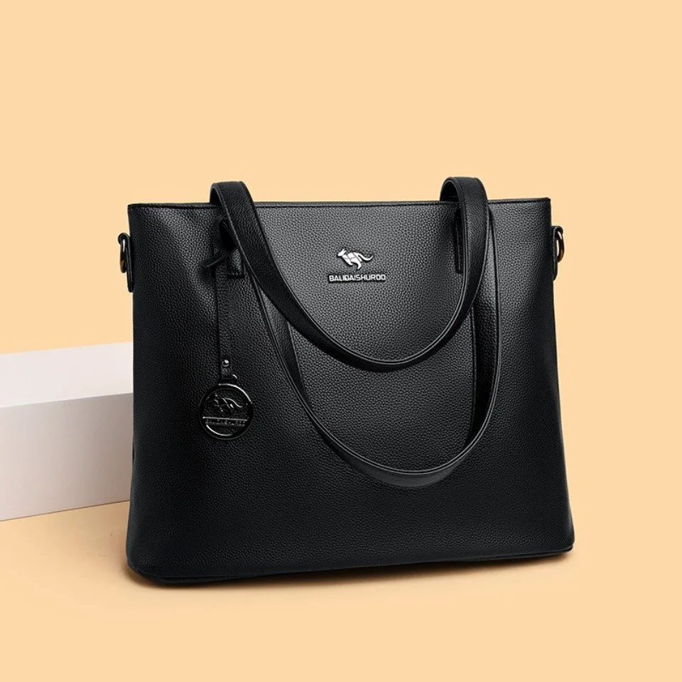 Luxury Soft Leather Tote Shoulder Bag for Women – Large Capacity Shopper