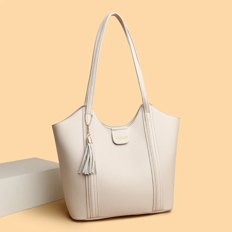 Soft Leather Top-Handle Shoulder Tote for Everyday Elegance
