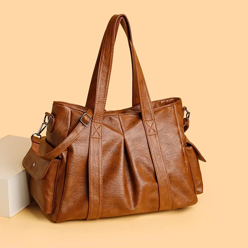 Women's Stylish PU Leather Crossbody Shoulder Bag with Multi-Function Pockets