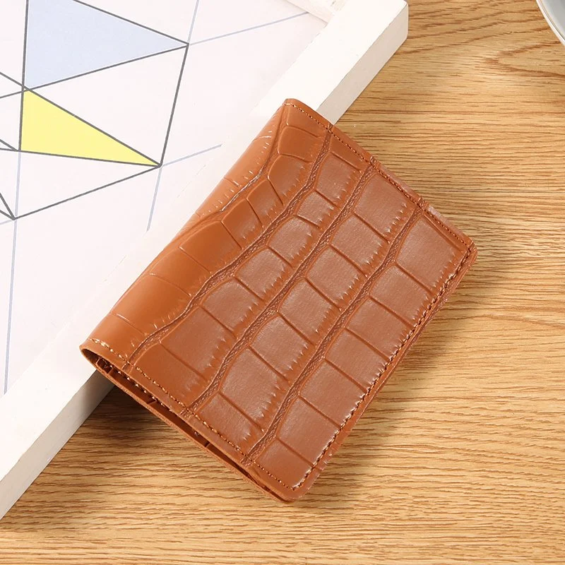 Short Bifold Card Wallet with Chic Buckle for Women