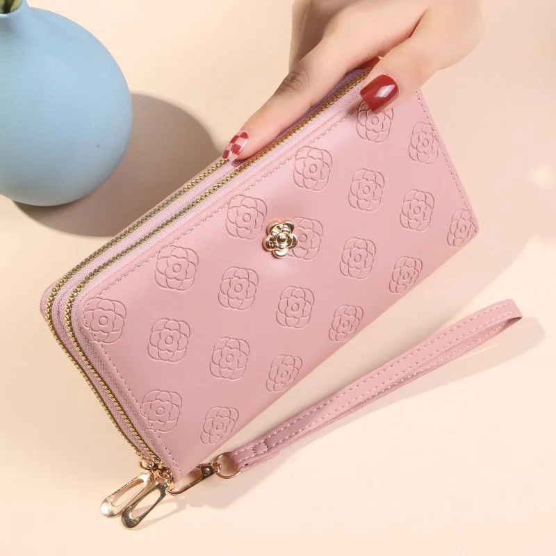 Women's Double-Zipper Long Wallet – Large Capacity Phone & Card Clutch