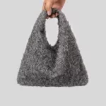 Winter Soft Plush Small Tote Bag with Chain Shoulder Strap for Women