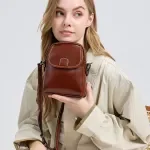 Vintage Cowhide Leather Crossbody Bag for Women - Luxury Designer Shoulder Purse