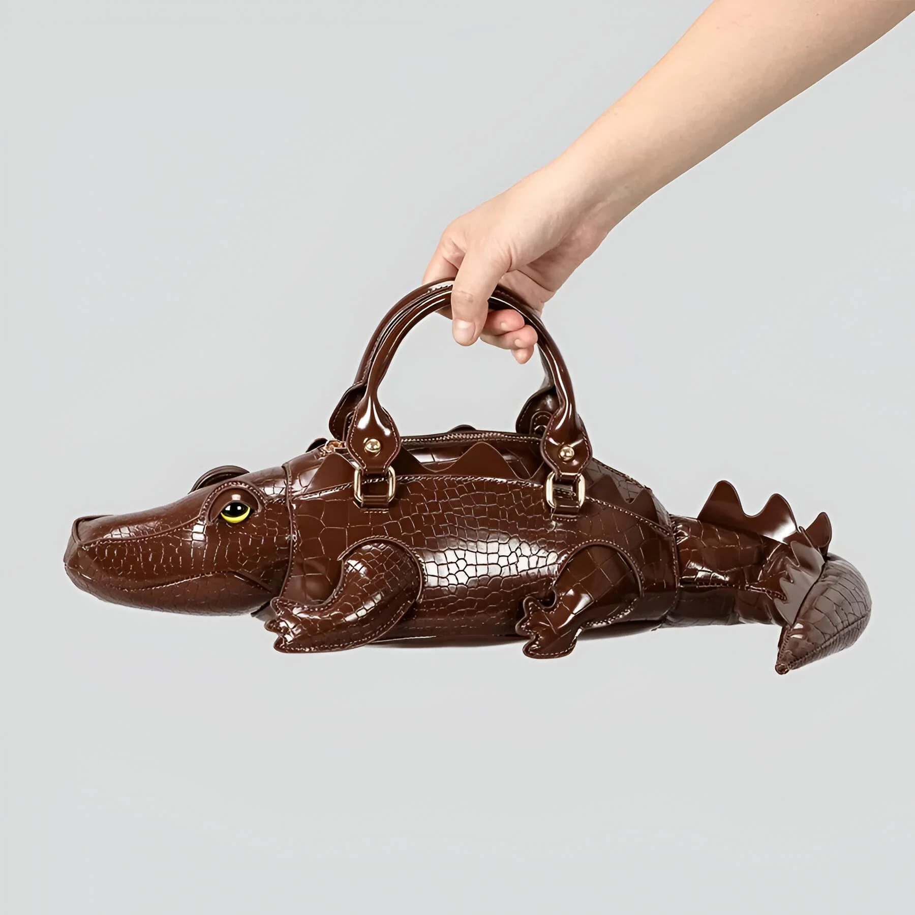 Simulated Crocodile Design Women's Luxury PU Leather Crossbody Shoulder Bag