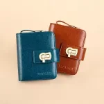 Genuine Leather RFID Blocking Women's Tri-Fold Wallet with Coin Purse – Small & Stylish