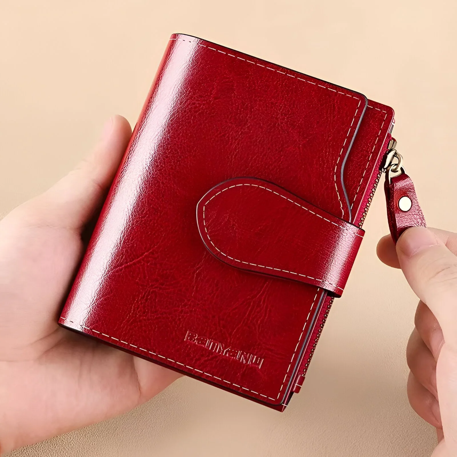 RFID Protection Genuine Leather Trifold Wallet for Women - Multi-Card & Coin Holder