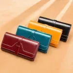 Luxury Genuine Leather Women Wallet Long Clutch with Card Holder & Phone Pocket