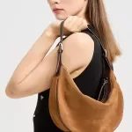 Women's Retro Soft Cowhide Suede Shoulder Handbag - Casual Luxury Tote