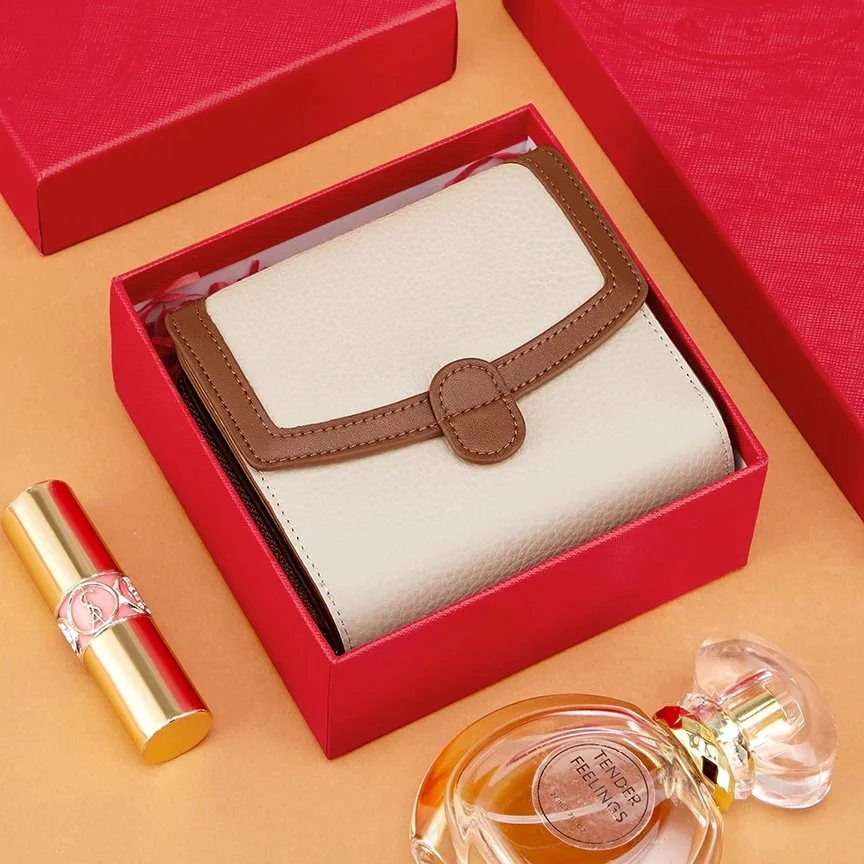 Mini Zip Coin Purse for Women Leather Card Holder Wallet