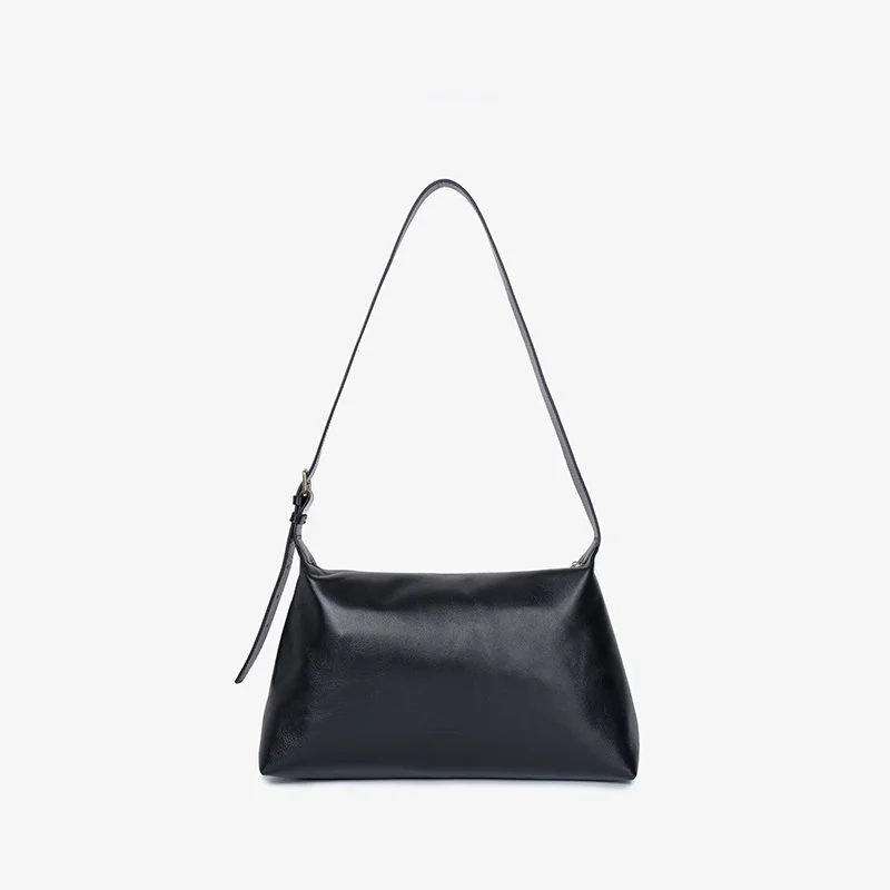 Elegant Women's Genuine Leather Crossbody Bag - Retro Solid Color