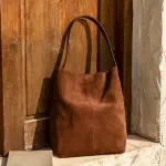 Elegant 2-in-1 Women’s Cow Suede Leather Shoulder Bag – Large Capacity