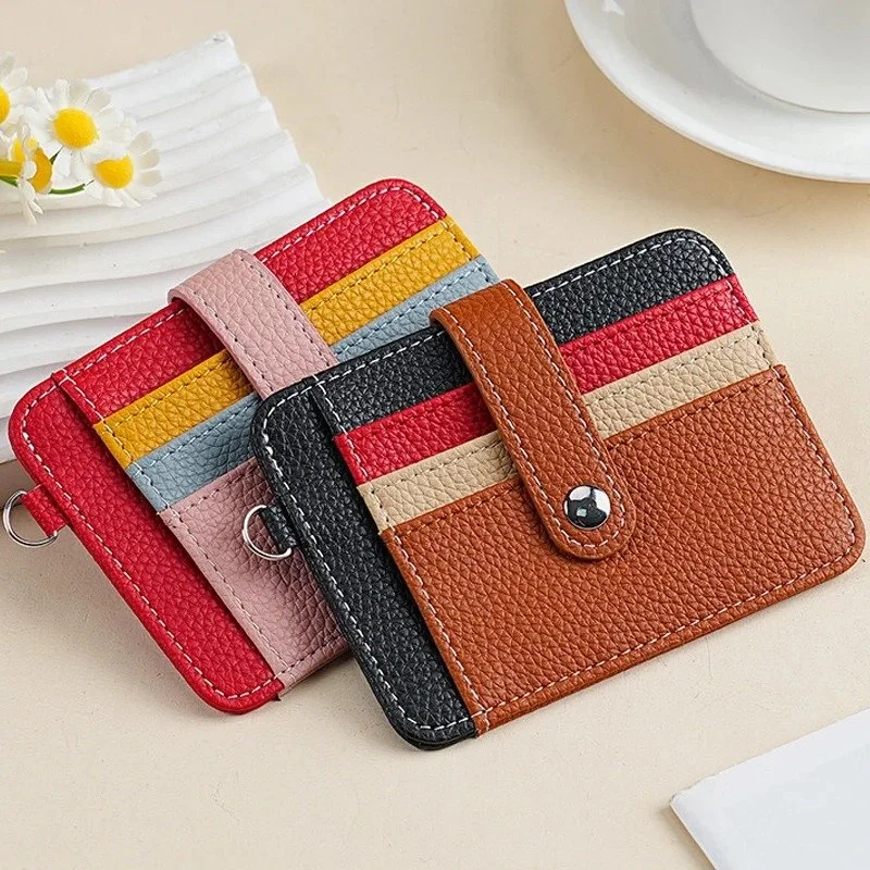 PU Leather Slim Card Holder Wallet for Men & Women