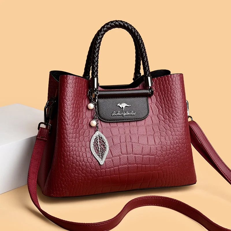 Luxury 3-Layer PU Leather Shoulder & Crossbody Handbag for Women