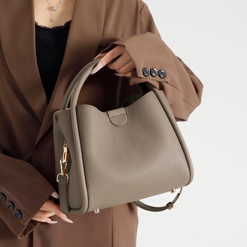 Women's Luxury Cowhide Leather Shoulder & Crossbody Bag - Retro Fashion Handbag