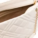 Love Moschino Milk White Logo Lettering Quilted Tote Bag for Women