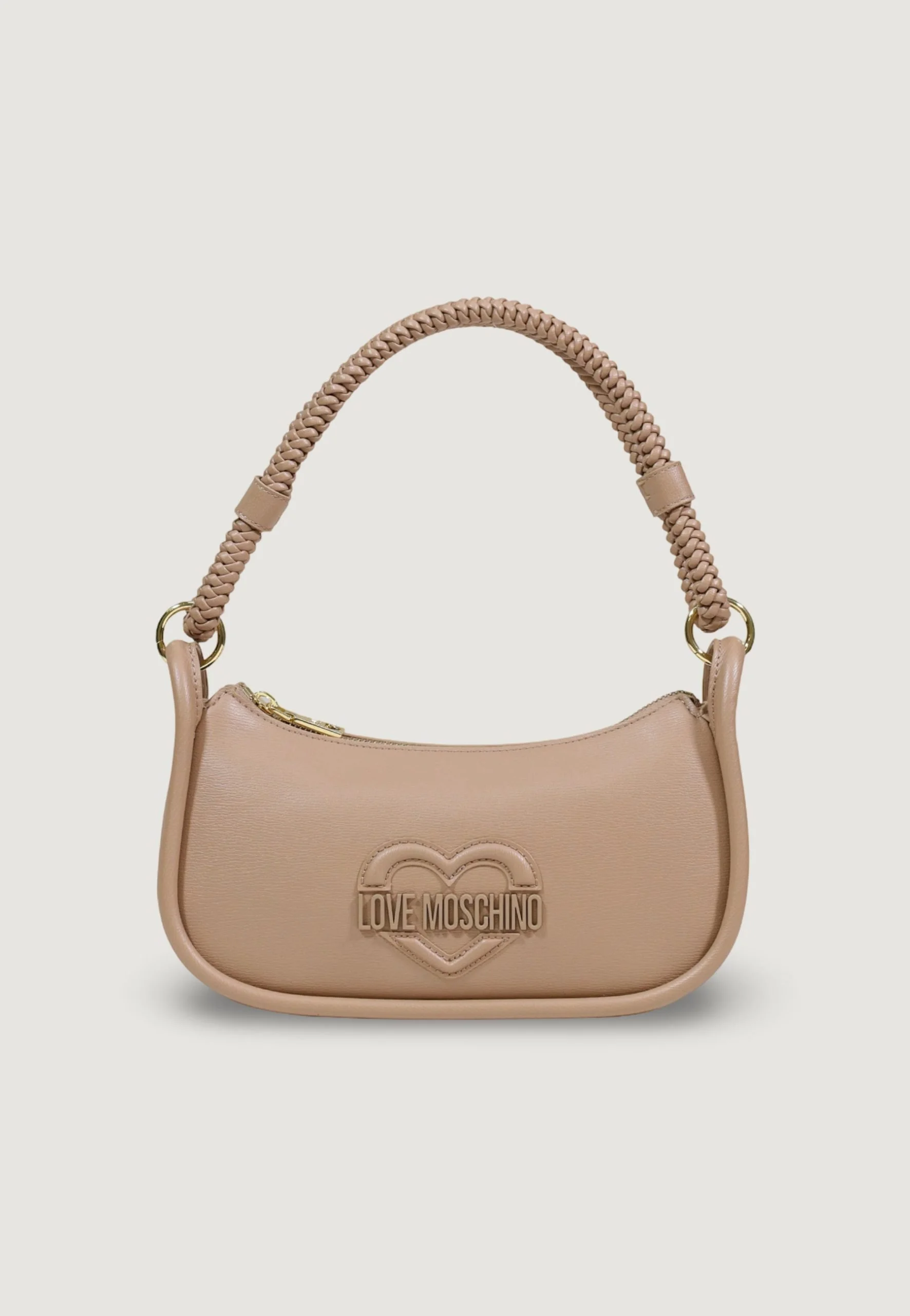 Love Moschino Beige Zip Handbag for Women