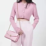 Elegant Genuine Leather Evening Clutch with Lock Detail