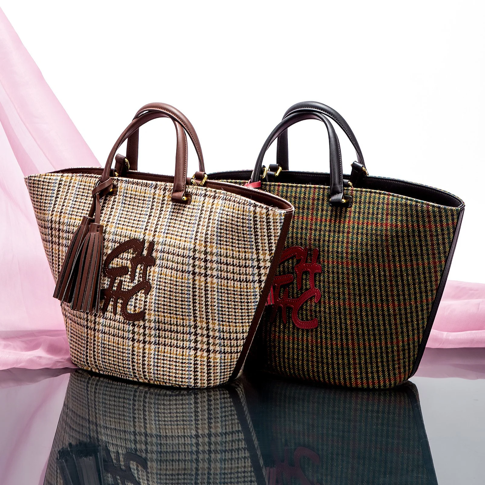 Retro Plaid Large Tote Bag for Women