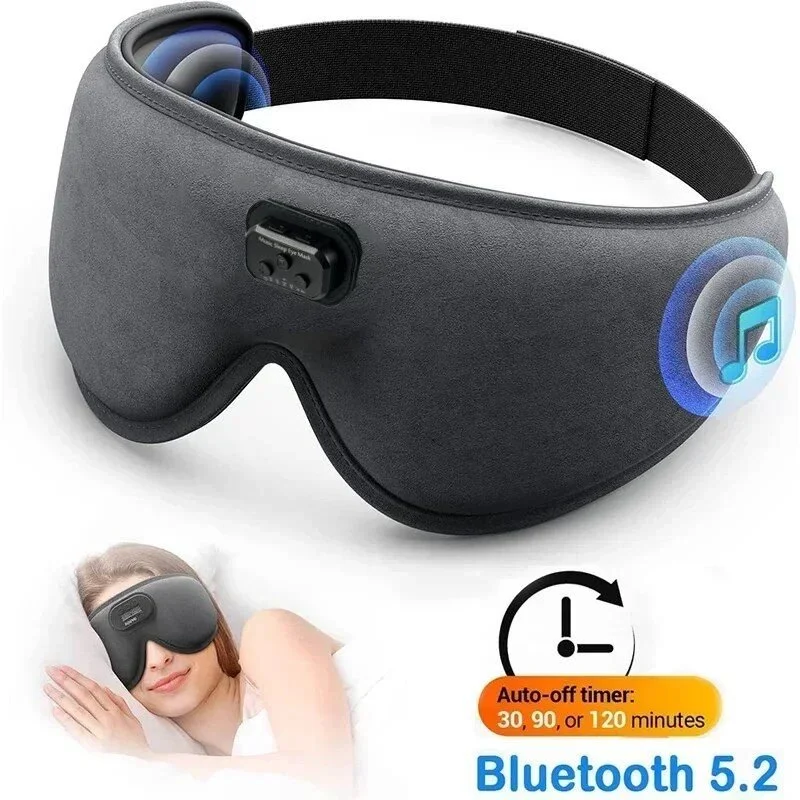 3D Contoured Sleep Mask with HD Bluetooth Headphones & White Noise - Light Blocking Eye Mask for Sleep Enhancement