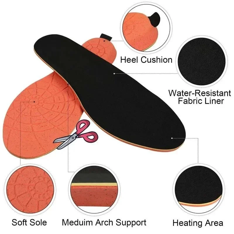 USB Electric Rechargeable Heated Insoles with Three-Level Remote Controller
