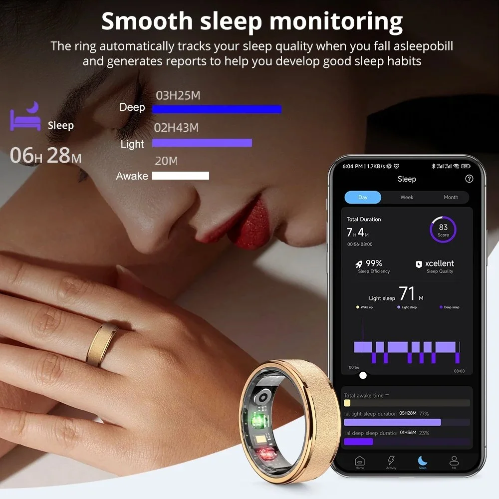 Smart Fitness Ring with Charging Case