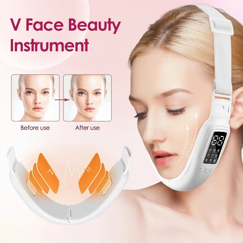 EMS Microcurrent V Face Lifting & Double Chin Removal Massager
