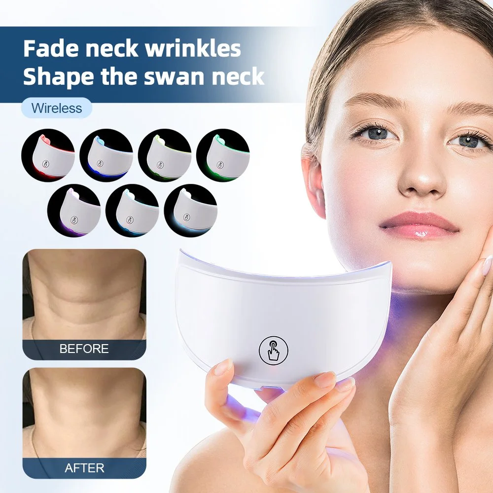 7-Color LED Neck Mask for Wrinkle Removal, Skin Brightening & Tightening