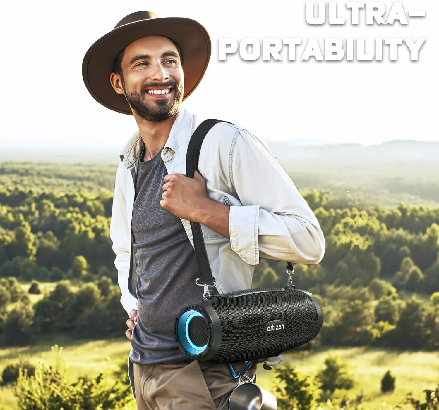 80W Bluetooth Speaker with Deep Bass, Waterproof, LED Lights – Portable Outdoor Boombox