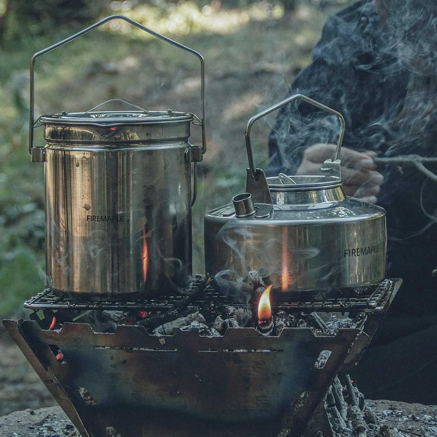 1.2L Stainless Steel Steamer Pot with Locking Lid for Camping & Outdoor Cooking