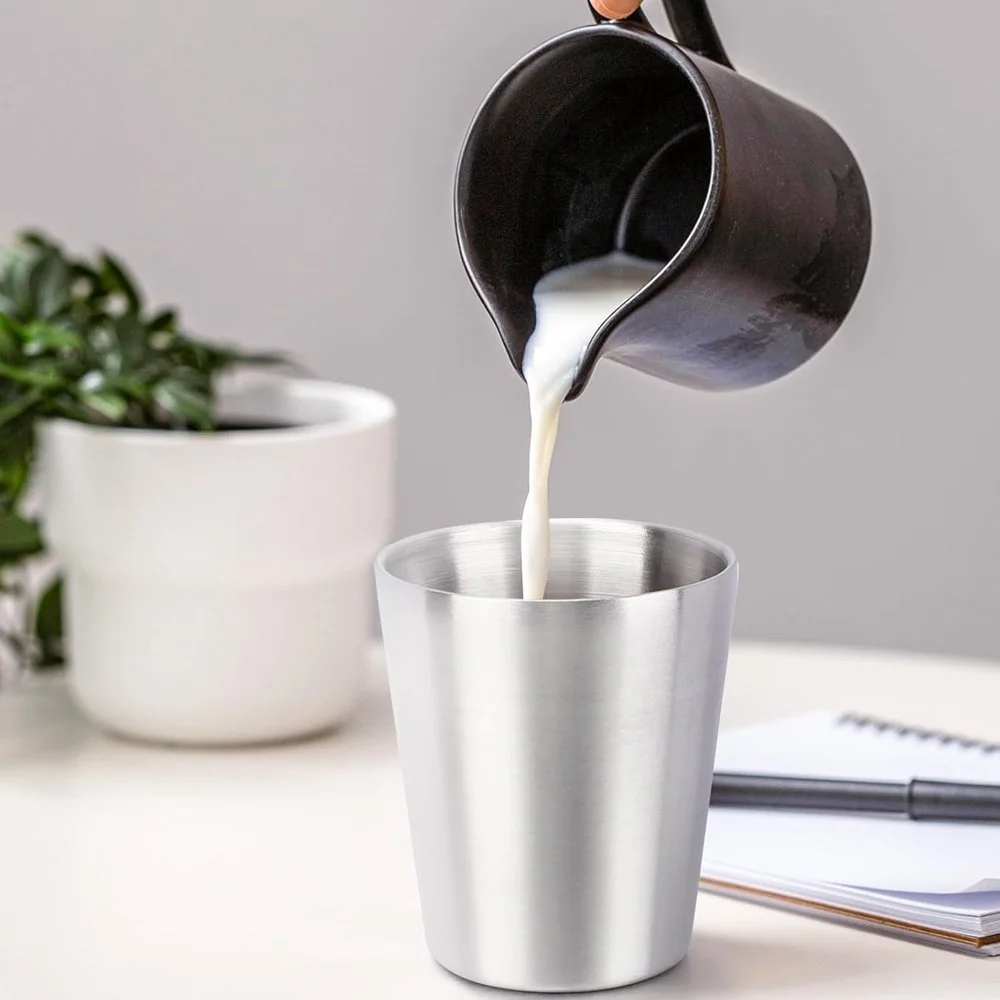 6-Piece Stainless Steel Coffee Mug Set – Stackable Cups for Travel, Camping, and Home