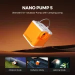 Portable Electric Air Pump with 3-Level Light for Camping & Home Use