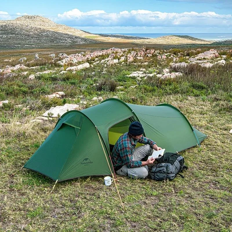 4-Season Tunnel Camping Tent with Vestibule