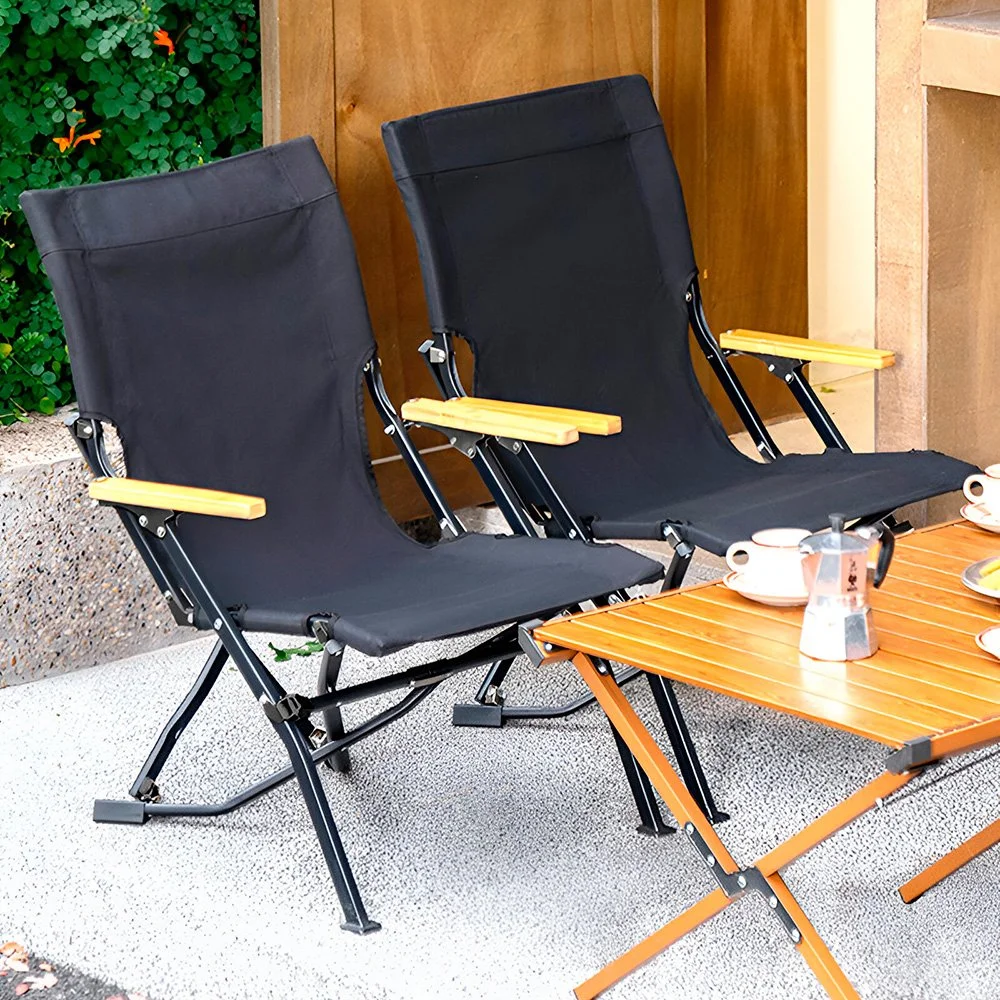 Portable Folding Aluminum Outdoor Chair with Armrests – Adjustable & Lightweight