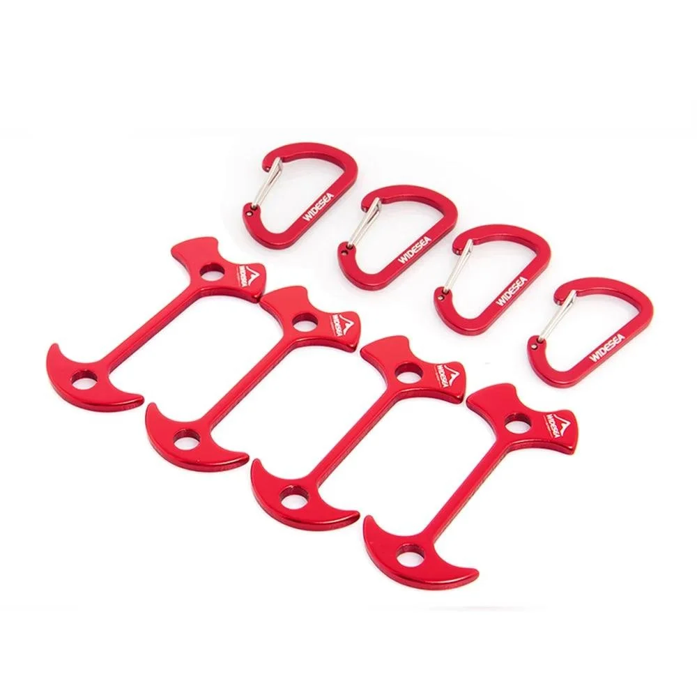 12-Pack Outdoor Spiral Tent Rope Buckles & Carabiner Hooks Set