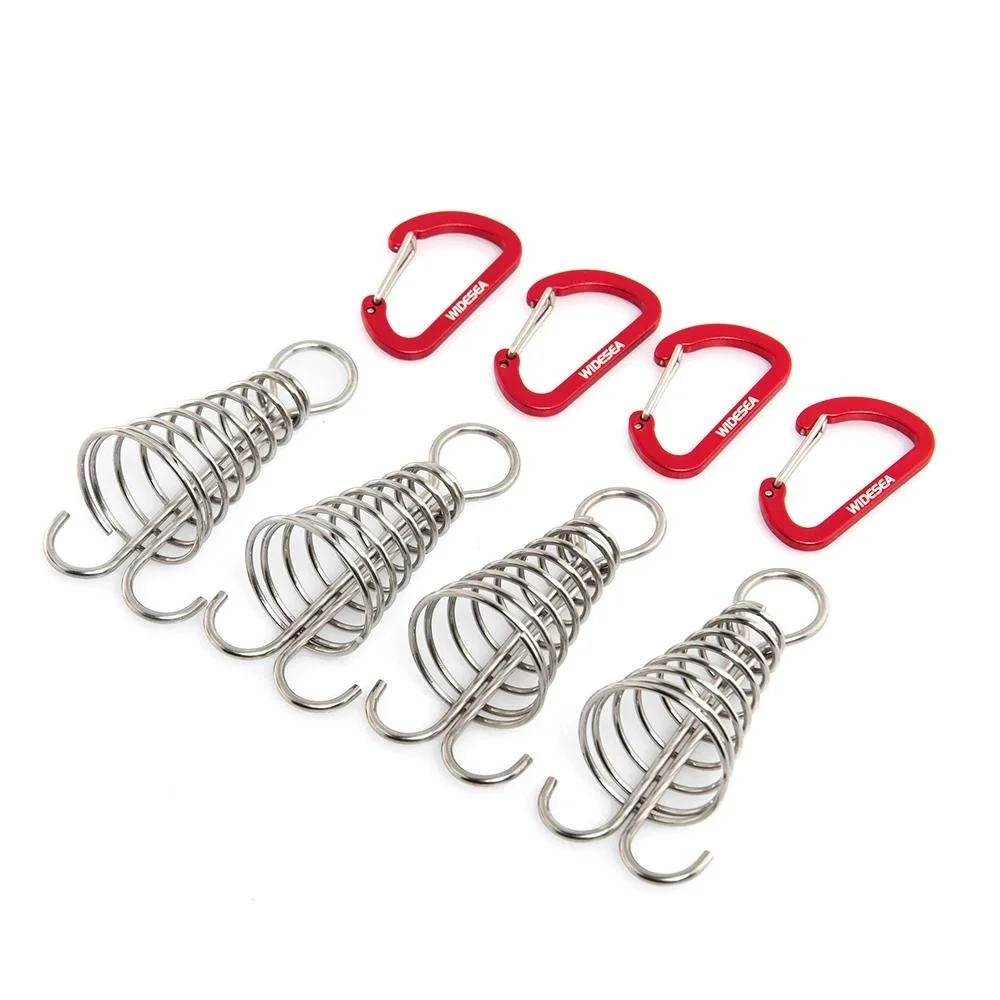 12-Piece Adjustable Fish Bone Tent Stakes & Wind Rope Buckles Set