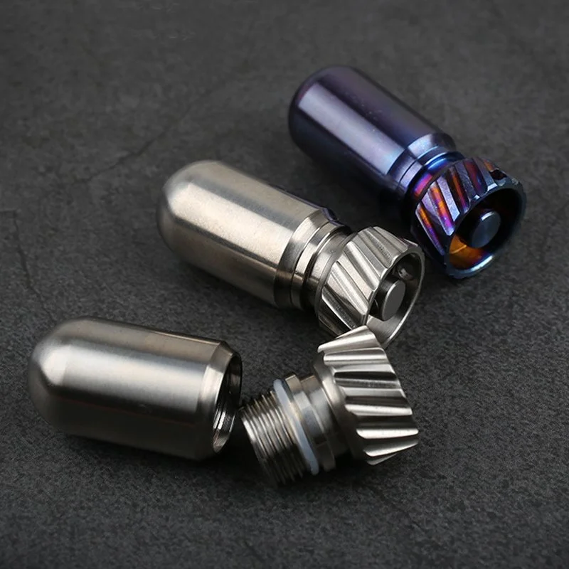 Titanium Waterproof Mini EDC Capsule – Lightweight Outdoor Survival Canister