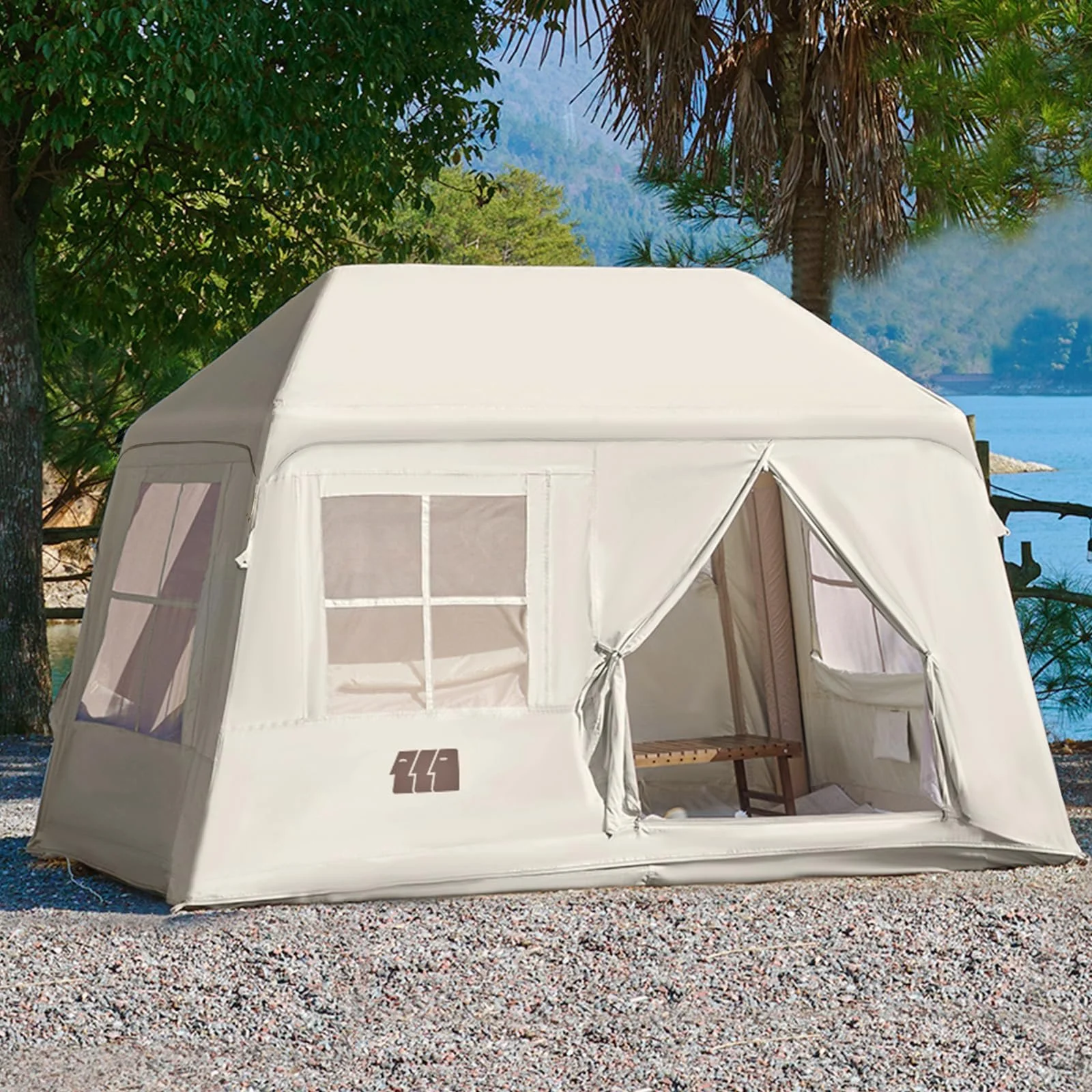 Inflatable Camping Tent for 3-4 People – 4 Season Waterproof Air Glamping Tent